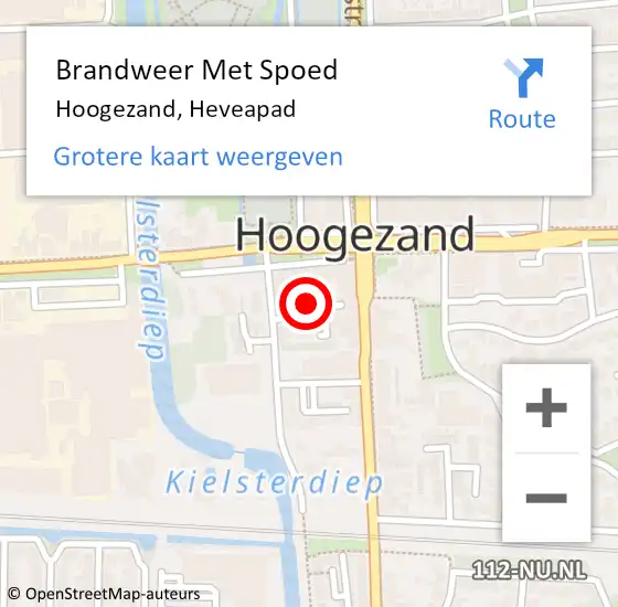 Locatie op kaart van de 112 melding: Brandweer Met Spoed Naar Hoogezand, Heveapad op 23 oktober 2021 17:03