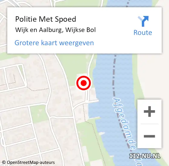 Locatie op kaart van de 112 melding: Politie Met Spoed Naar Wijk en Aalburg, Wijkse Bol op 23 oktober 2021 17:05