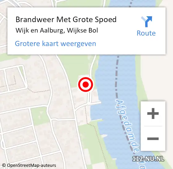 Locatie op kaart van de 112 melding: Brandweer Met Grote Spoed Naar Wijk en Aalburg, Wijkse Bol op 23 oktober 2021 17:05