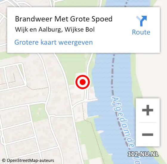 Locatie op kaart van de 112 melding: Brandweer Met Grote Spoed Naar Wijk en Aalburg, Wijkse Bol op 23 oktober 2021 17:16