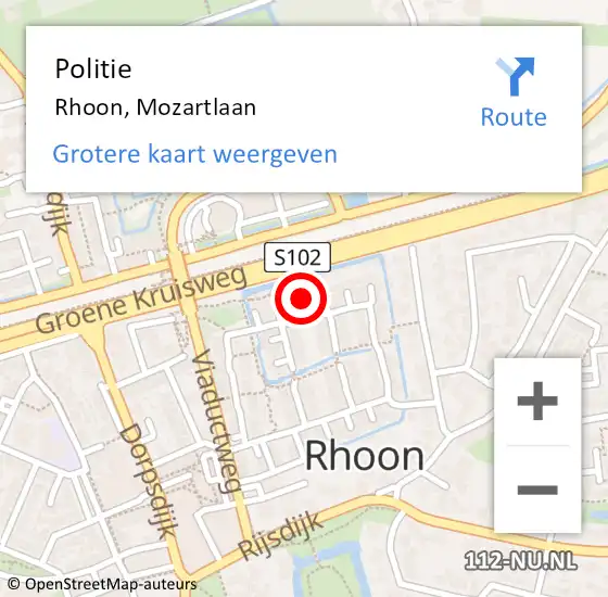 Locatie op kaart van de 112 melding: Politie Rhoon, Mozartlaan op 23 oktober 2021 17:25