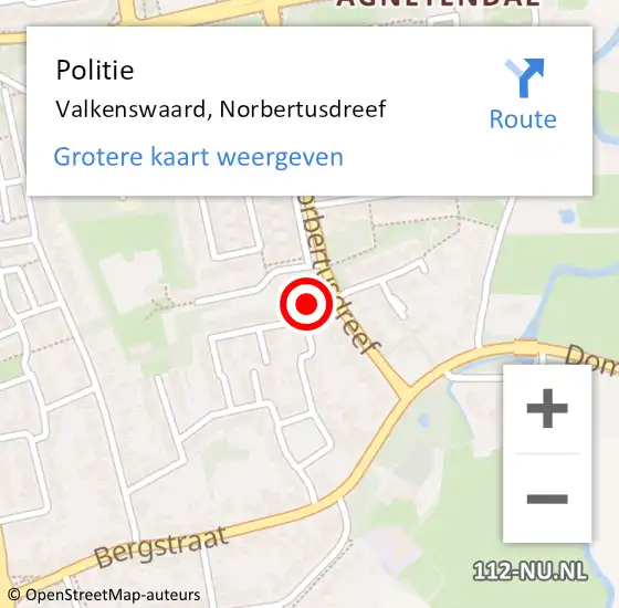 Locatie op kaart van de 112 melding: Politie Valkenswaard, Norbertusdreef op 23 oktober 2021 17:51