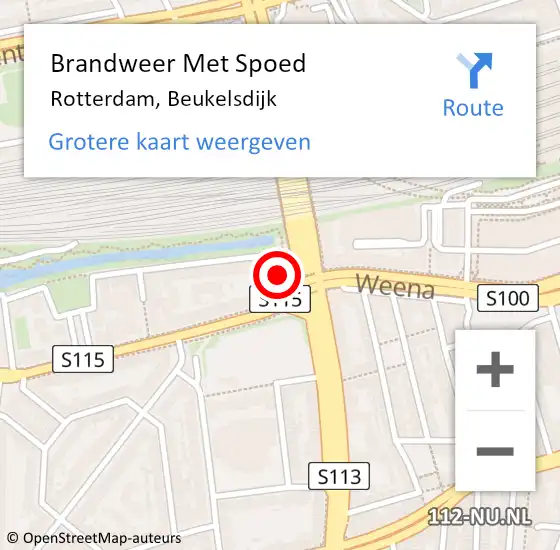 Locatie op kaart van de 112 melding: Brandweer Met Spoed Naar Rotterdam, Beukelsdijk op 23 oktober 2021 18:08