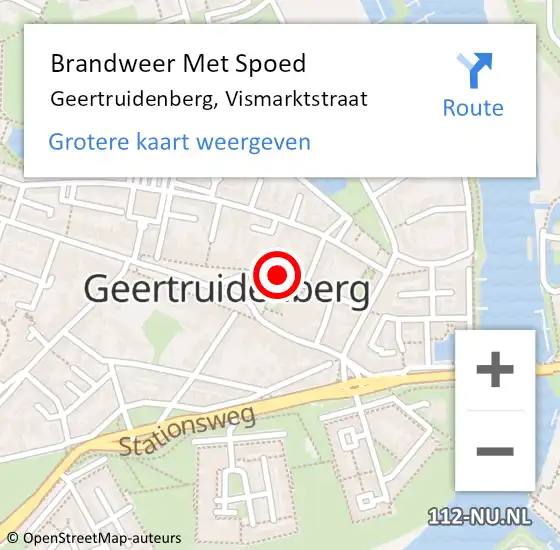 Locatie op kaart van de 112 melding: Brandweer Met Spoed Naar Geertruidenberg, Vismarktstraat op 23 oktober 2021 18:24