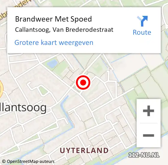 Locatie op kaart van de 112 melding: Brandweer Met Spoed Naar Callantsoog, Van Brederodestraat op 23 oktober 2021 18:29