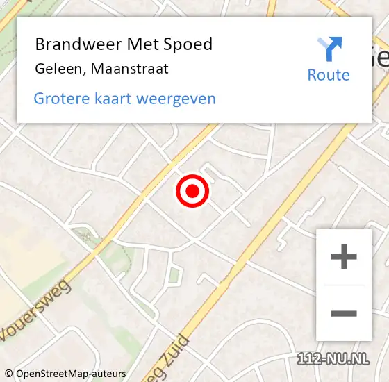 Locatie op kaart van de 112 melding: Brandweer Met Spoed Naar Geleen, Maanstraat op 23 oktober 2021 18:55