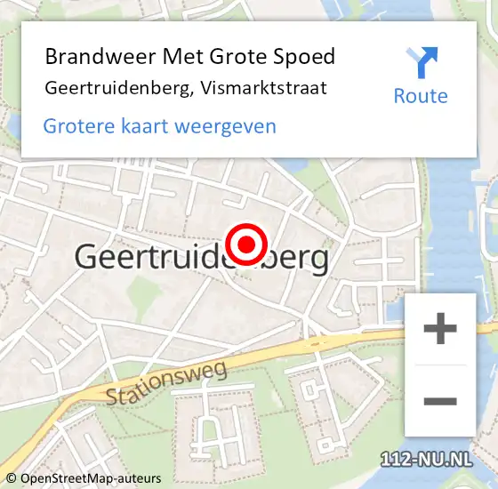 Locatie op kaart van de 112 melding: Brandweer Met Grote Spoed Naar Geertruidenberg, Vismarktstraat op 23 oktober 2021 19:09