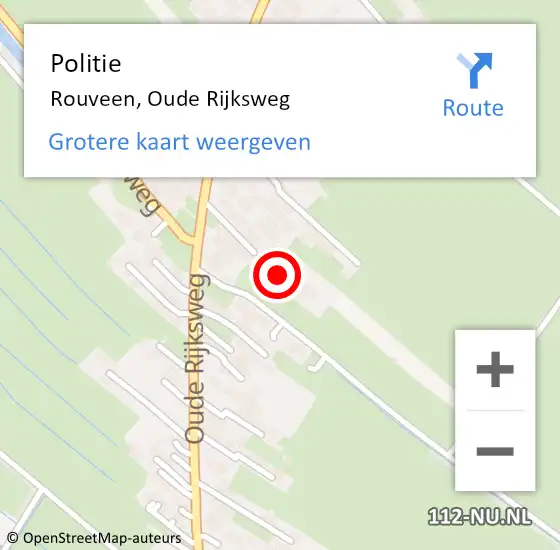 Locatie op kaart van de 112 melding: Politie Rouveen, Oude Rijksweg op 23 oktober 2021 19:29