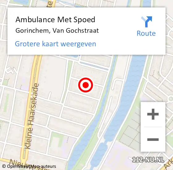 Locatie op kaart van de 112 melding: Ambulance Met Spoed Naar Gorinchem, Van Gochstraat op 23 oktober 2021 21:18