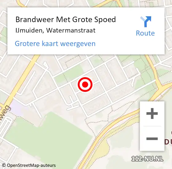 Locatie op kaart van de 112 melding: Brandweer Met Grote Spoed Naar IJmuiden, Watermanstraat op 23 oktober 2021 21:34