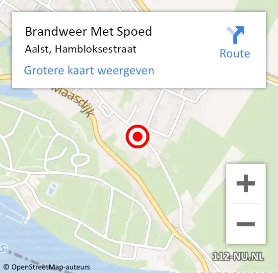 Locatie op kaart van de 112 melding: Brandweer Met Spoed Naar Aalst, Hambloksestraat op 23 oktober 2021 22:07