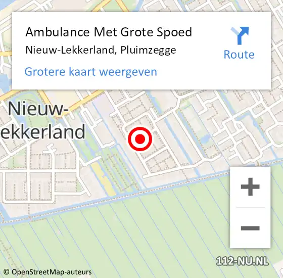 Locatie op kaart van de 112 melding: Ambulance Met Grote Spoed Naar Nieuw-Lekkerland, Pluimzegge op 23 oktober 2021 22:53