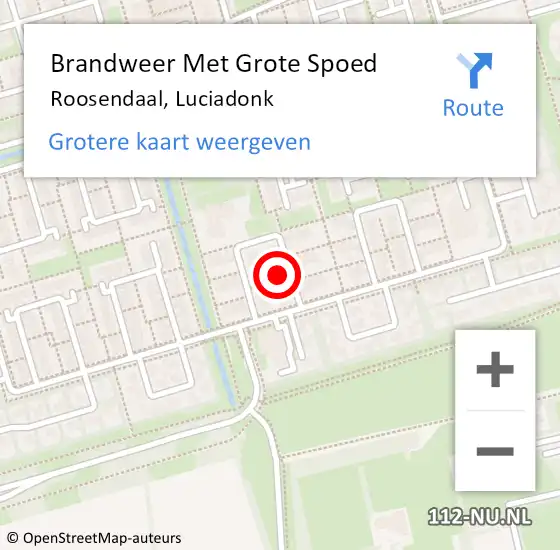 Locatie op kaart van de 112 melding: Brandweer Met Grote Spoed Naar Roosendaal, Luciadonk op 24 oktober 2021 01:02