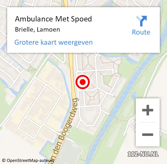 Locatie op kaart van de 112 melding: Ambulance Met Spoed Naar Brielle, Lamoen op 24 oktober 2021 02:49