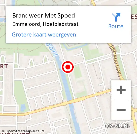 Locatie op kaart van de 112 melding: Brandweer Met Spoed Naar Emmeloord, Hoefbladstraat op 24 oktober 2021 04:28
