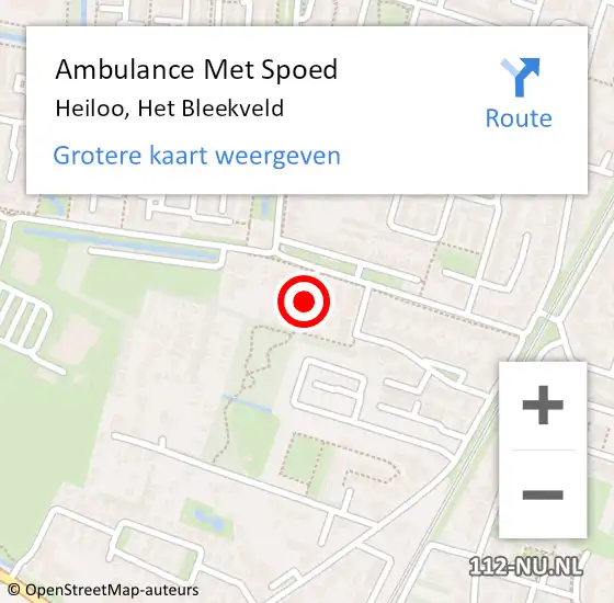 Locatie op kaart van de 112 melding: Ambulance Met Spoed Naar Heiloo, Het Bleekveld op 24 oktober 2021 07:12