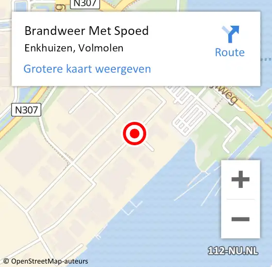 Locatie op kaart van de 112 melding: Brandweer Met Spoed Naar Enkhuizen, Volmolen op 27 juni 2014 01:52