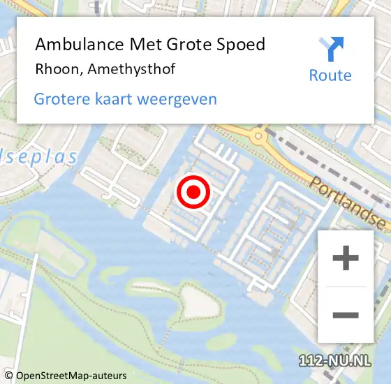 Locatie op kaart van de 112 melding: Ambulance Met Grote Spoed Naar Rhoon, Amethysthof op 24 oktober 2021 09:34