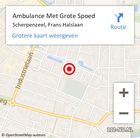 Locatie op kaart van de 112 melding: Ambulance Met Grote Spoed Naar Scherpenzeel, Frans Halslaan op 24 oktober 2021 10:10