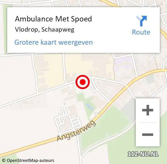 Locatie op kaart van de 112 melding: Ambulance Met Spoed Naar Vlodrop, Schaapweg op 24 oktober 2021 10:31