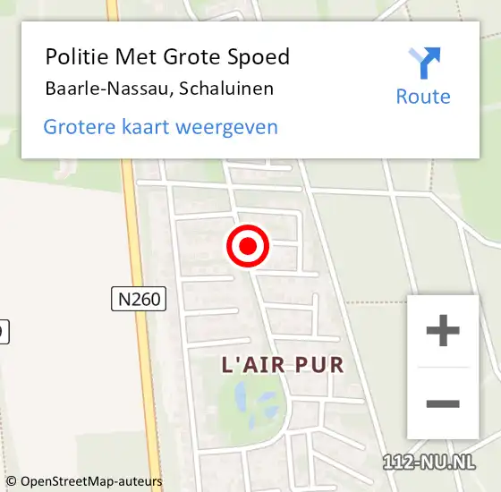 Locatie op kaart van de 112 melding: Politie Met Grote Spoed Naar Baarle-Nassau, Schaluinen op 24 oktober 2021 11:14