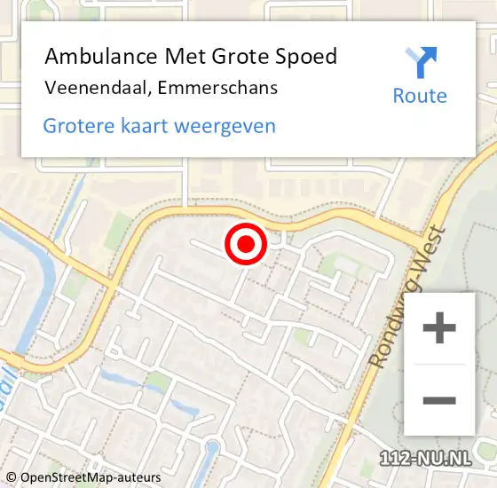 Locatie op kaart van de 112 melding: Ambulance Met Grote Spoed Naar Veenendaal, Emmerschans op 24 oktober 2021 11:41