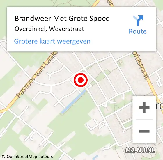 Locatie op kaart van de 112 melding: Brandweer Met Grote Spoed Naar Overdinkel, Weverstraat op 24 oktober 2021 12:07