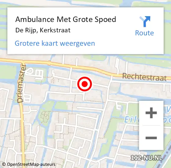 Locatie op kaart van de 112 melding: Ambulance Met Grote Spoed Naar De Rijp, Kerkstraat op 24 oktober 2021 12:08