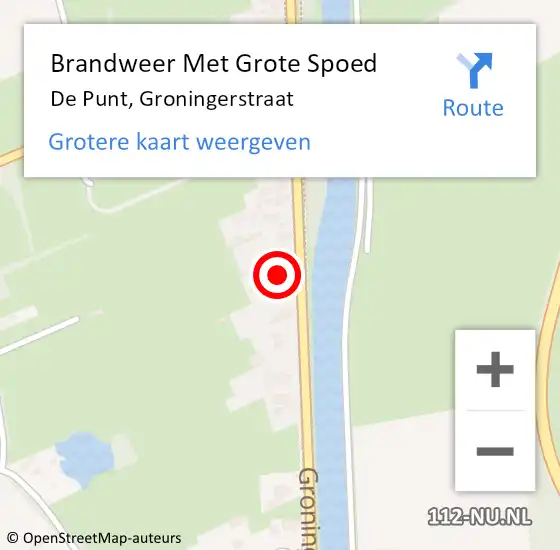 Locatie op kaart van de 112 melding: Brandweer Met Grote Spoed Naar De Punt, Groningerstraat op 24 oktober 2021 14:09