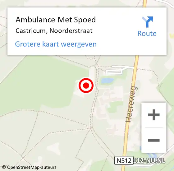 Locatie op kaart van de 112 melding: Ambulance Met Spoed Naar Castricum, Noorderstraat op 24 oktober 2021 14:41