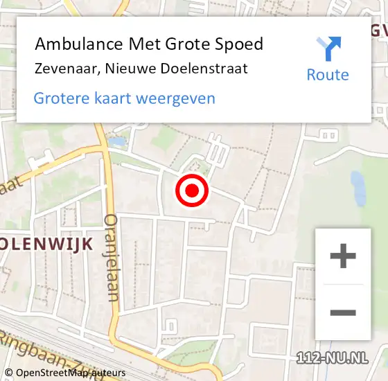 Locatie op kaart van de 112 melding: Ambulance Met Grote Spoed Naar Zevenaar, Nieuwe Doelenstraat op 24 oktober 2021 14:49