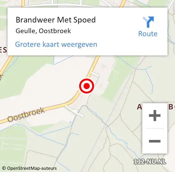 Locatie op kaart van de 112 melding: Brandweer Met Spoed Naar Geulle, Oostbroek op 24 oktober 2021 15:02