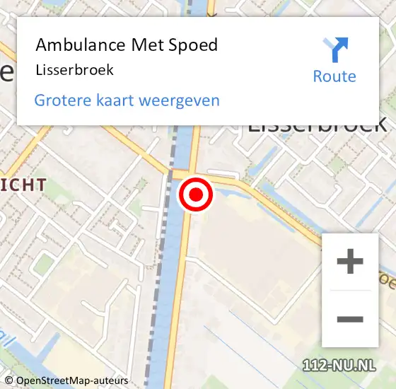 Locatie op kaart van de 112 melding: Ambulance Met Spoed Naar Lisserbroek op 24 oktober 2021 15:08