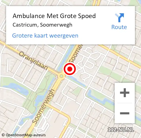 Locatie op kaart van de 112 melding: Ambulance Met Grote Spoed Naar Castricum, Soomerwegh op 24 oktober 2021 15:33