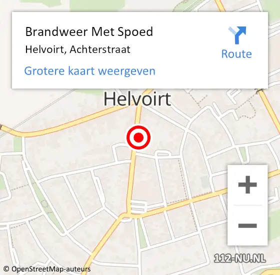 Locatie op kaart van de 112 melding: Brandweer Met Spoed Naar Helvoirt, Achterstraat op 24 oktober 2021 16:02