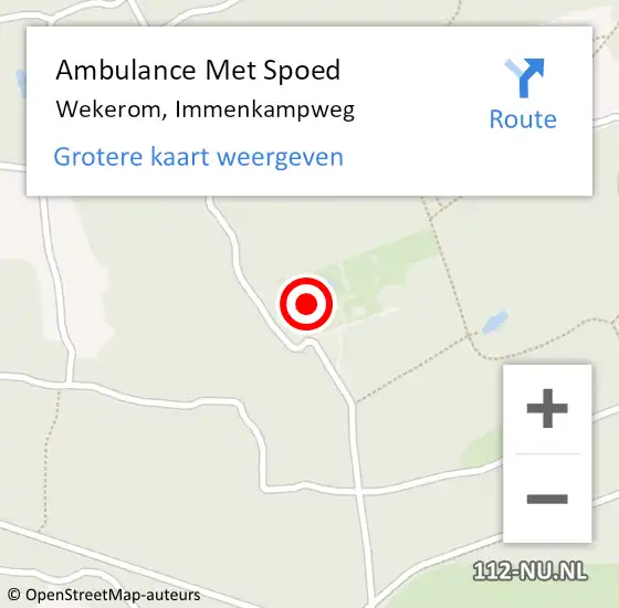 Locatie op kaart van de 112 melding: Ambulance Met Spoed Naar Wekerom, Immenkampweg op 24 oktober 2021 16:09