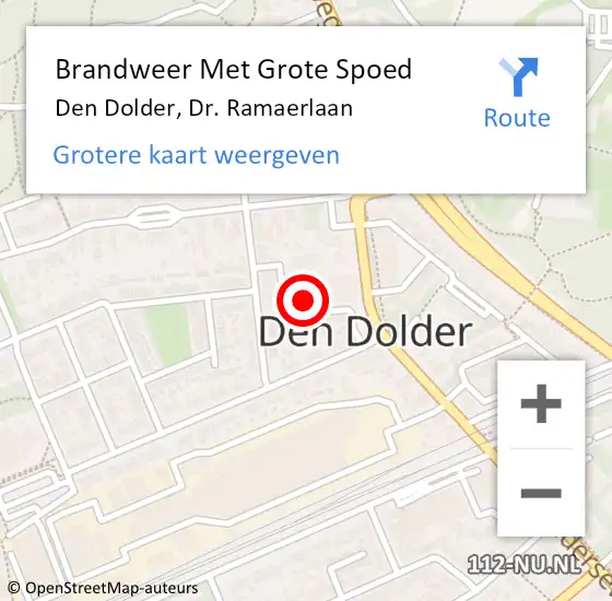 Locatie op kaart van de 112 melding: Brandweer Met Grote Spoed Naar Den Dolder, Dr. Ramaerlaan op 24 oktober 2021 17:19