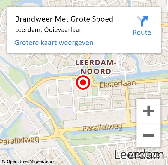 Locatie op kaart van de 112 melding: Brandweer Met Grote Spoed Naar Leerdam, Ooievaarlaan op 24 oktober 2021 17:24