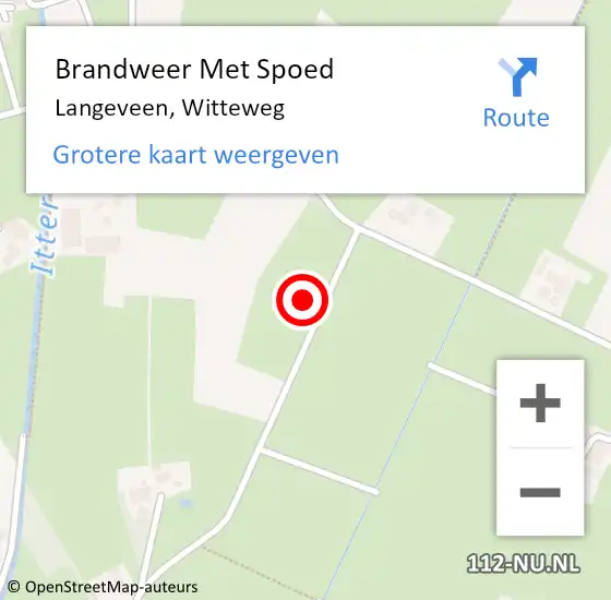 Locatie op kaart van de 112 melding: Brandweer Met Spoed Naar Langeveen, Witteweg op 24 oktober 2021 17:24