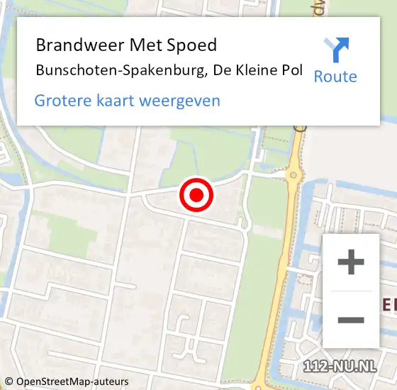 Locatie op kaart van de 112 melding: Brandweer Met Spoed Naar Bunschoten-Spakenburg, De Kleine Pol op 24 oktober 2021 18:00