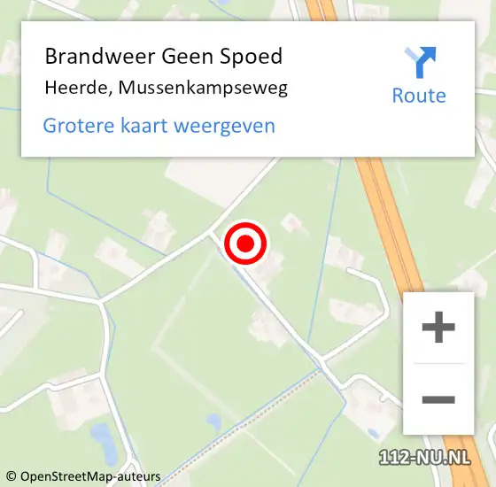 Locatie op kaart van de 112 melding: Brandweer Geen Spoed Naar Heerde, Mussenkampseweg op 24 oktober 2021 18:05