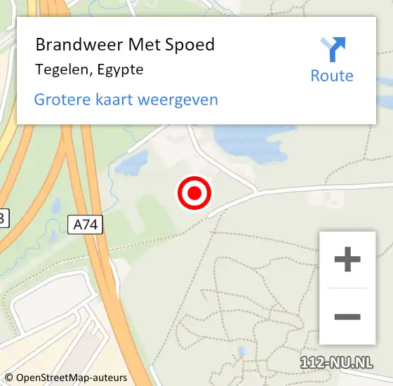 Locatie op kaart van de 112 melding: Brandweer Met Spoed Naar Tegelen, Egypte op 24 oktober 2021 18:15