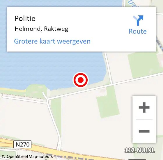 Locatie op kaart van de 112 melding: Politie Helmond, Raktweg op 24 oktober 2021 19:45