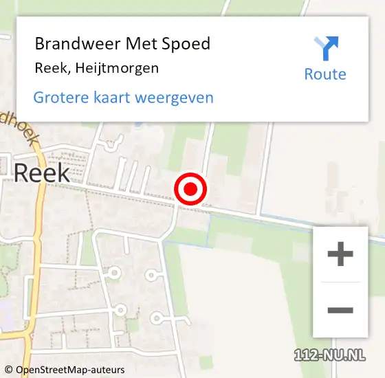 Locatie op kaart van de 112 melding: Brandweer Met Spoed Naar Reek, Heijtmorgen op 24 oktober 2021 19:56