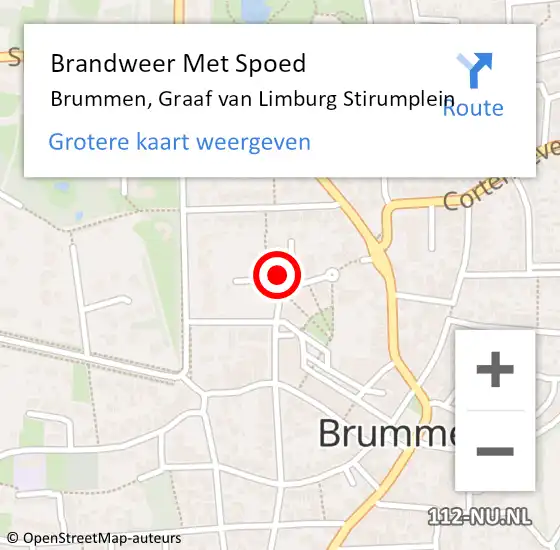 Locatie op kaart van de 112 melding: Brandweer Met Spoed Naar Brummen, Graaf van Limburg Stirumplein op 24 oktober 2021 20:12