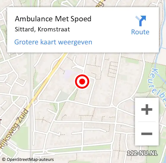 Locatie op kaart van de 112 melding: Ambulance Met Spoed Naar Sittard, Kromstraat op 27 juni 2014 06:10