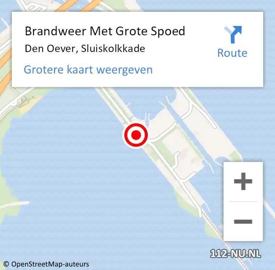 Locatie op kaart van de 112 melding: Brandweer Met Grote Spoed Naar Den Oever, Sluiskolkkade op 6 oktober 2013 13:23