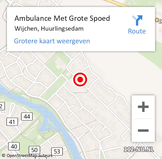 Locatie op kaart van de 112 melding: Ambulance Met Grote Spoed Naar Wijchen, Huurlingsedam op 25 oktober 2021 00:08