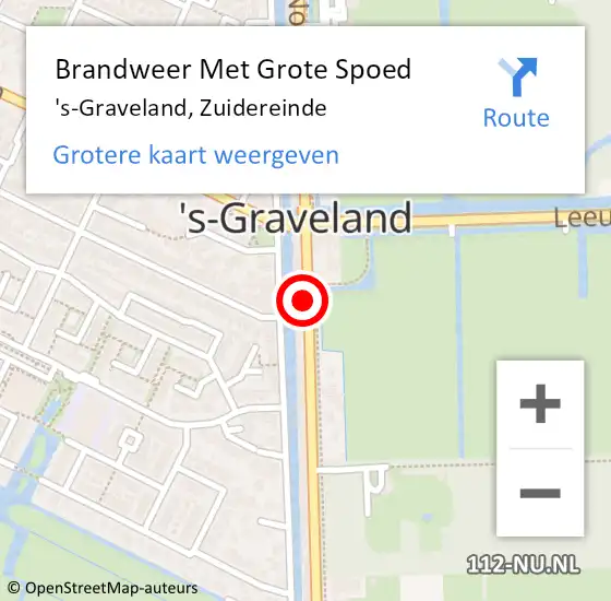 Locatie op kaart van de 112 melding: Brandweer Met Grote Spoed Naar 's-Graveland, Zuidereinde op 25 oktober 2021 02:20