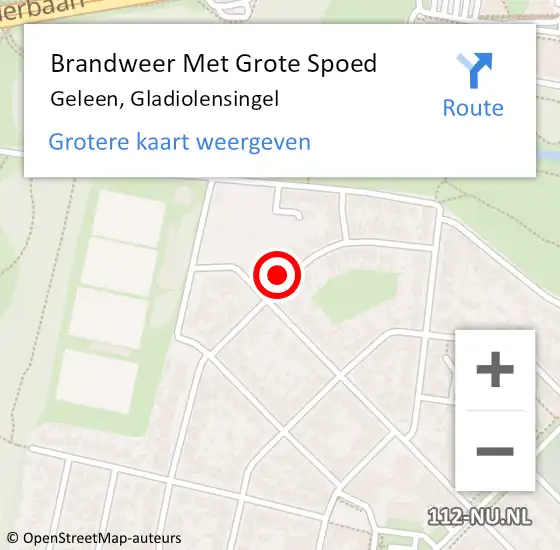 Locatie op kaart van de 112 melding: Brandweer Met Grote Spoed Naar Geleen, Gladiolensingel op 25 oktober 2021 03:13